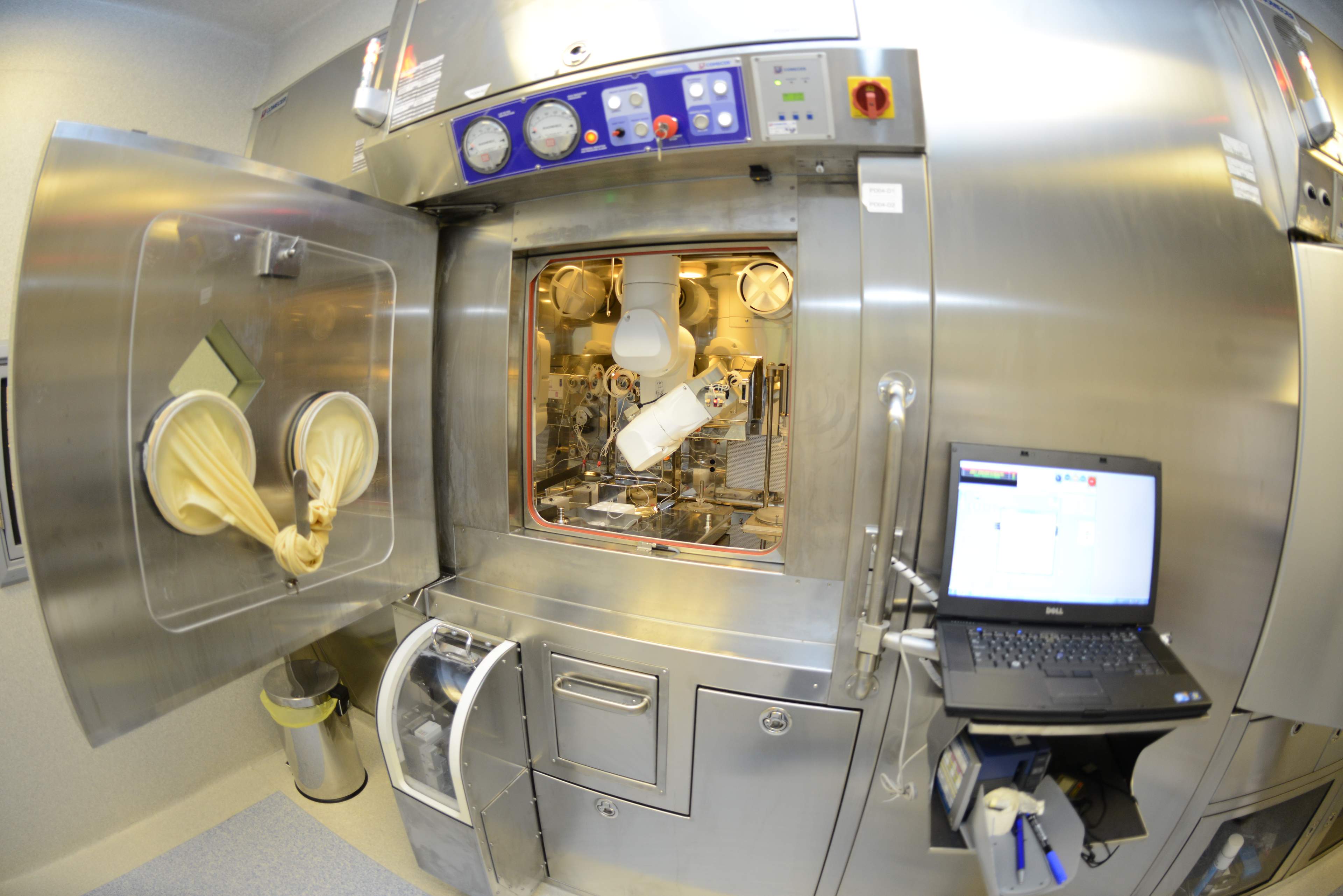 Researchers collaborating in a laboratory